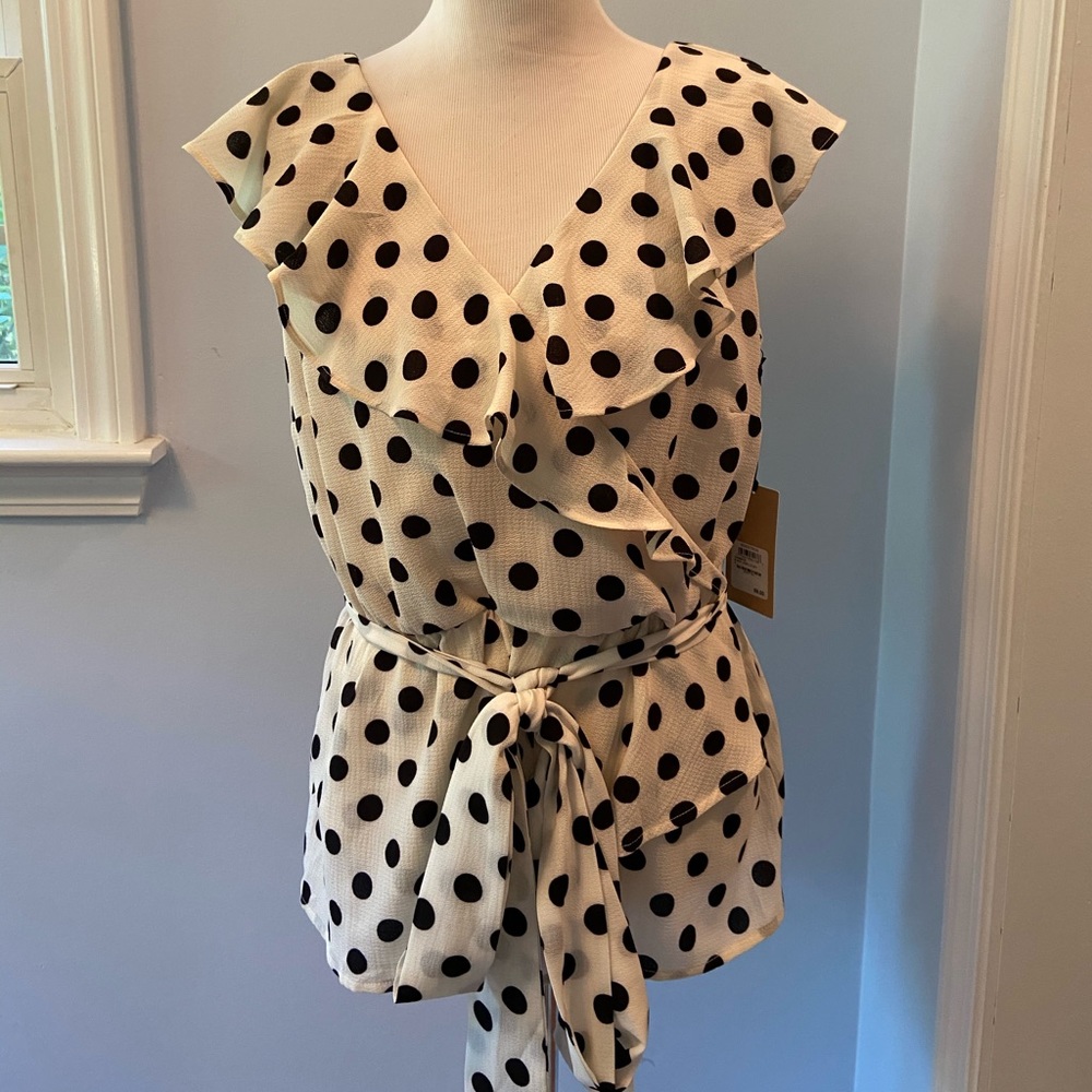 Nordstrom Halogen Sleeveless Polka Dot Top.